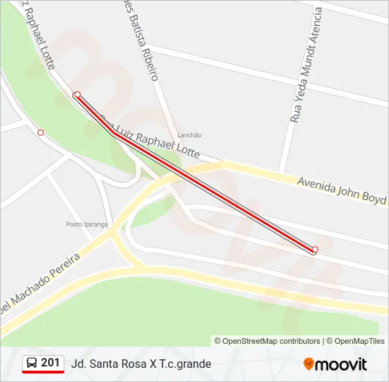 201 Bus Line Map