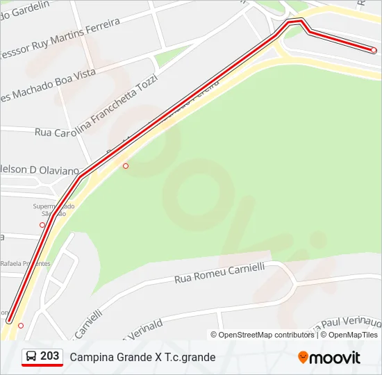 203 Bus Line Map