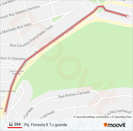 204 Bus Line Map
