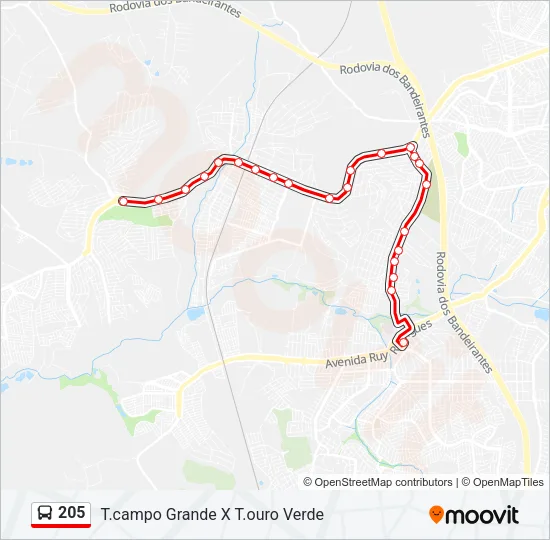 205 Bus Line Map