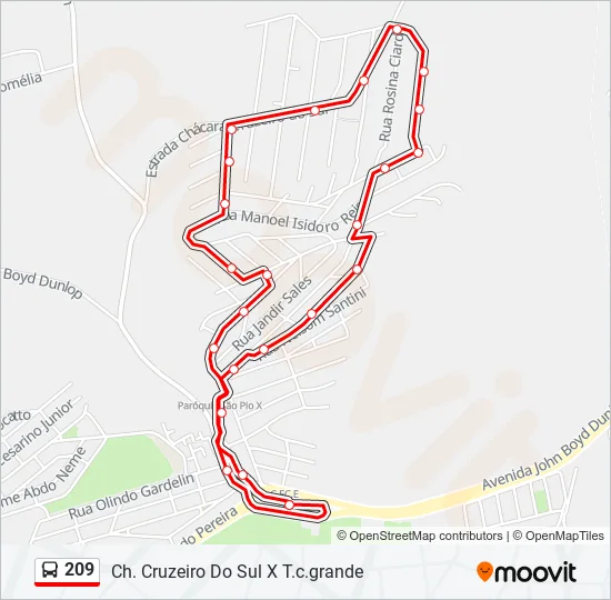 209 Bus Line Map