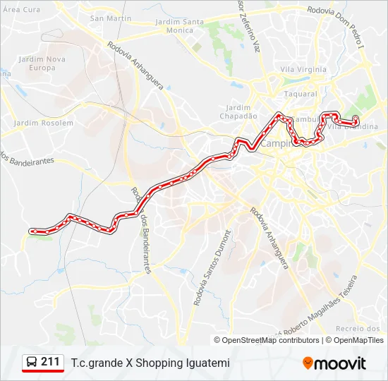 211 Bus Line Map