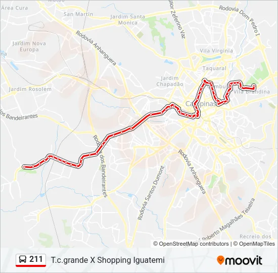 211 Bus Line Map