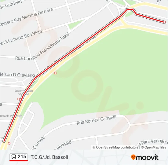 215 Bus Line Map