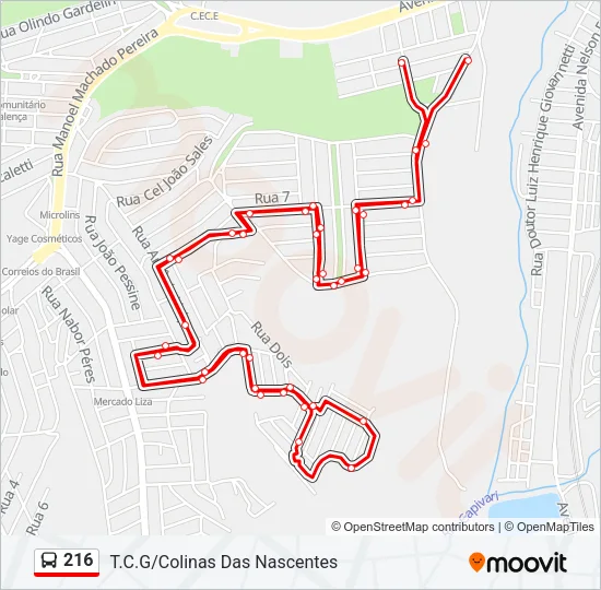 216 Bus Line Map