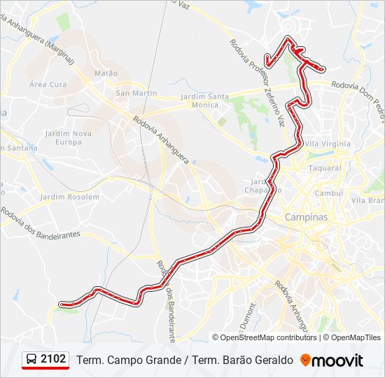 2102 bus Line Map