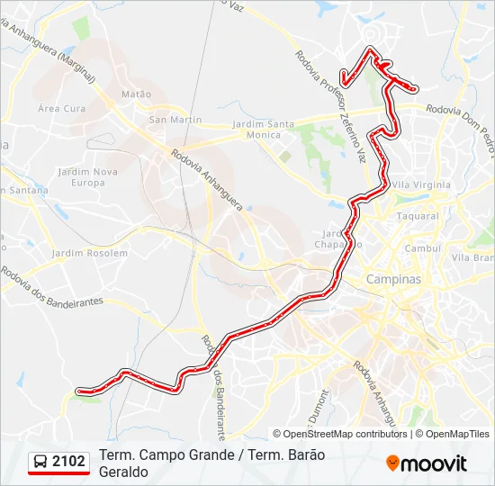2102 Bus Line Map