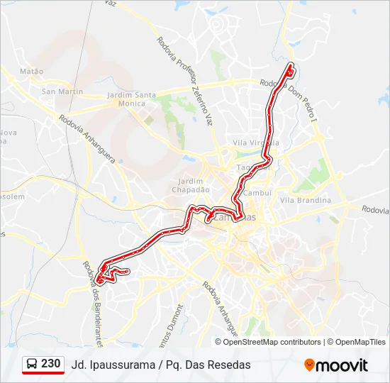 230 Bus Line Map