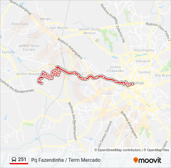 251 Bus Line Map
