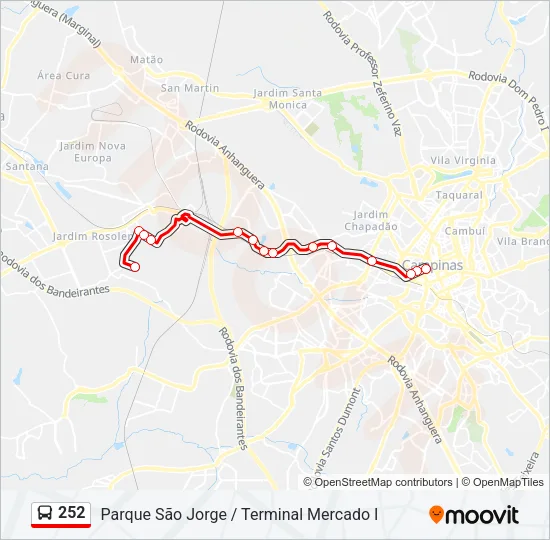 252 Bus Line Map