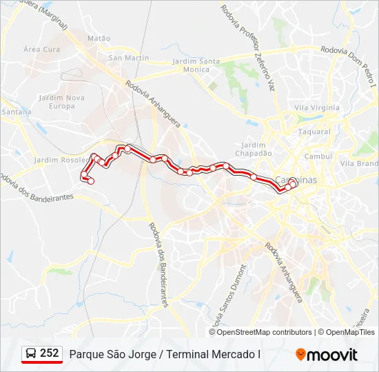 252 Bus Line Map