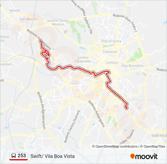253 Bus Line Map