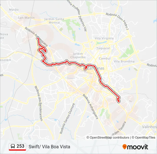 253 Bus Line Map
