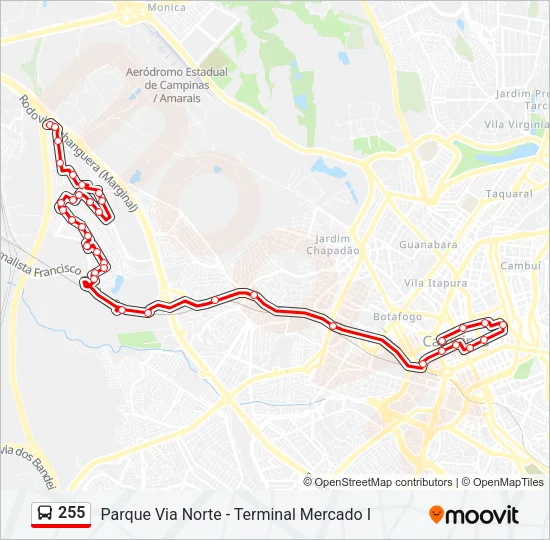 255 Bus Line Map