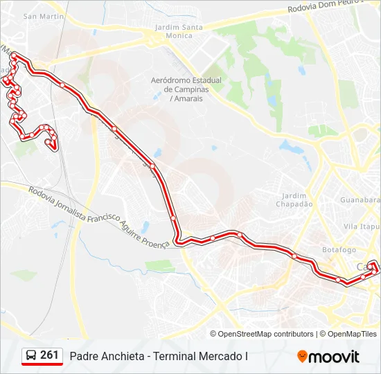 261 Bus Line Map