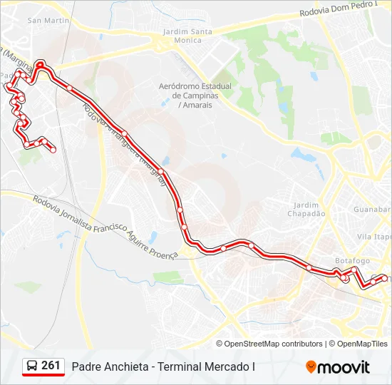 261 Bus Line Map