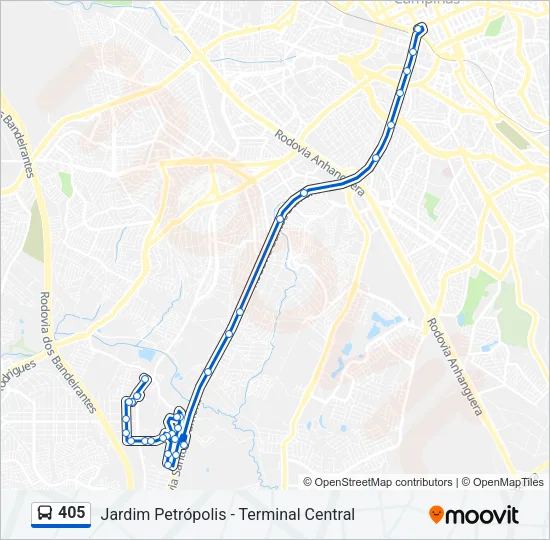 405 Bus Line Map