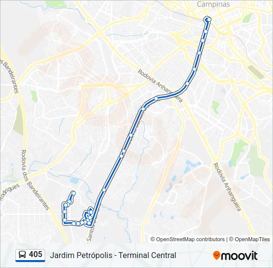 405 Bus Line Map