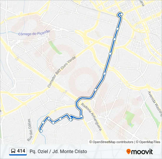 414 Bus Line Map