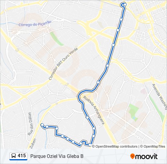 Mapa de 415 de autobús