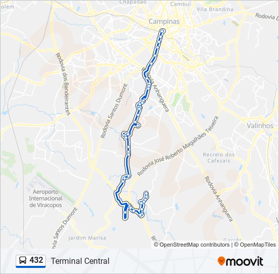 432 bus Line Map