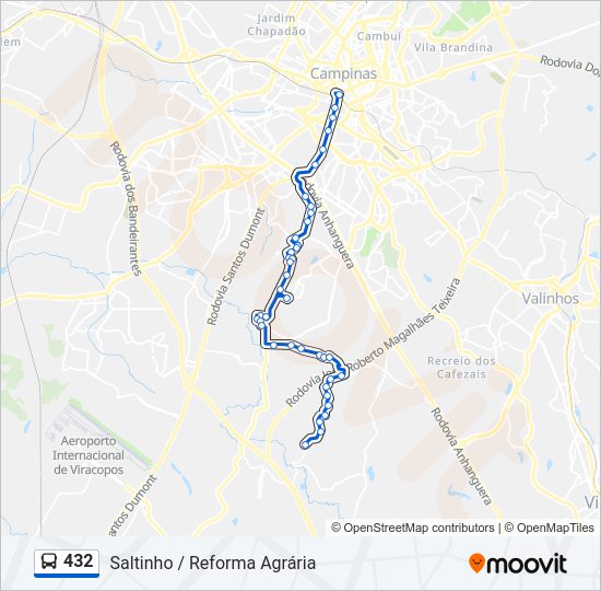 432 bus Line Map