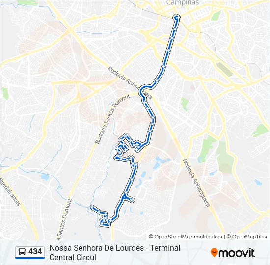 434 Bus Line Map