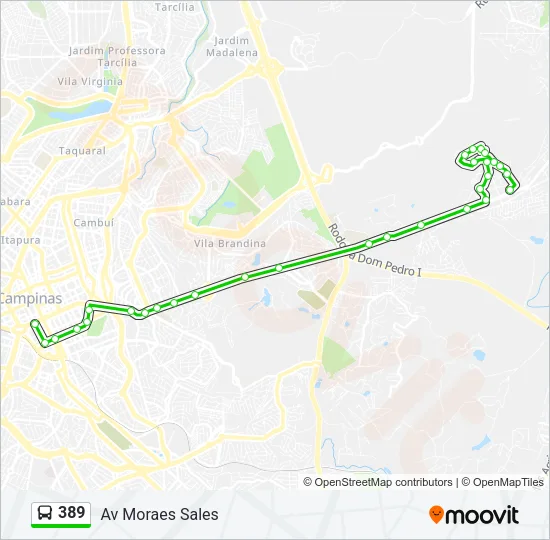 389 Bus Line Map