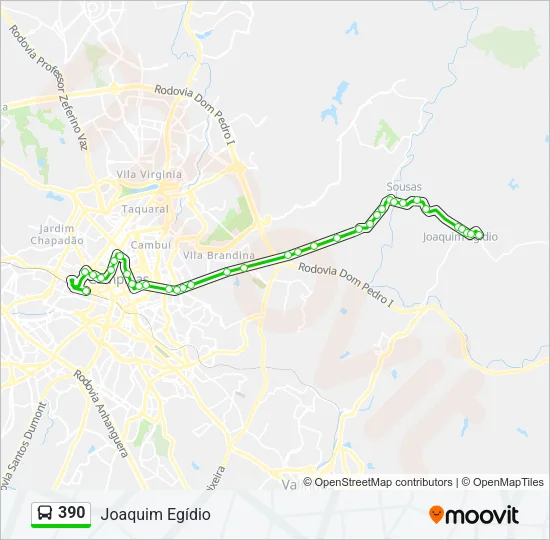 390 Bus Line Map