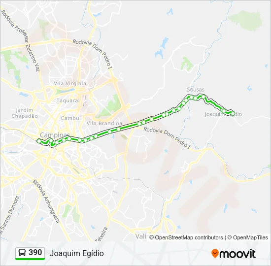 390 Bus Line Map