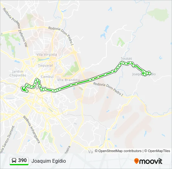 390 Bus Line Map