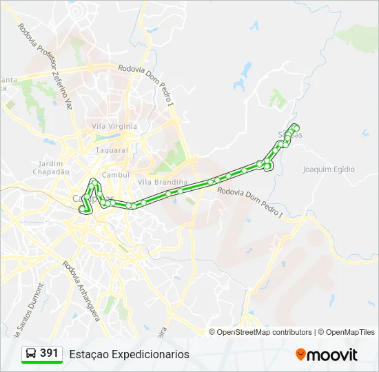 391 Bus Line Map