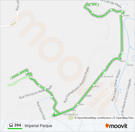 Mapa da linha 394 de ônibus
