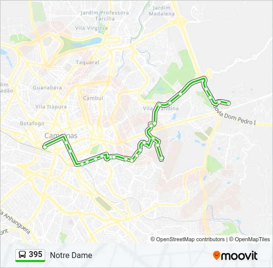 395 Bus Line Map