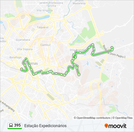 395 bus Line Map