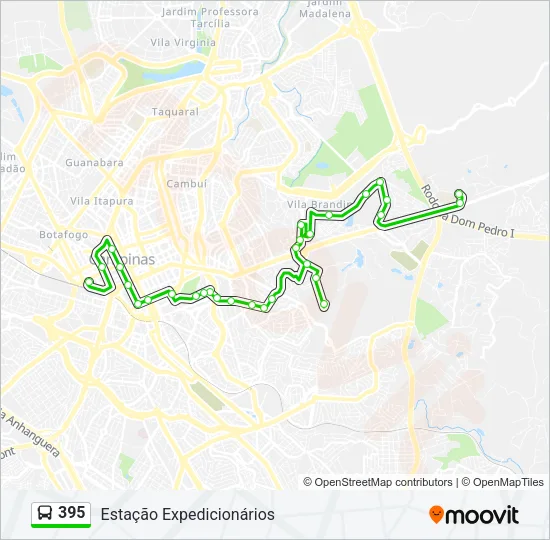 395 Bus Line Map
