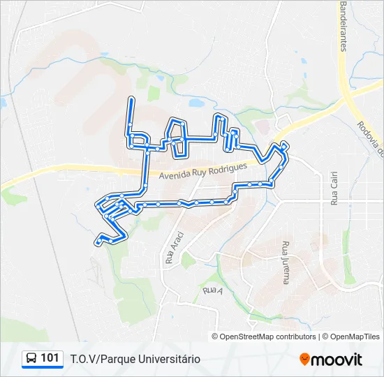 101 Bus Line Map