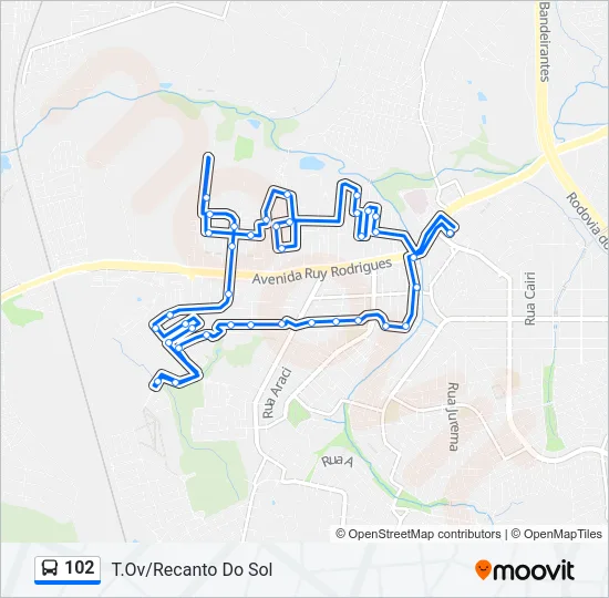 102 Bus Line Map