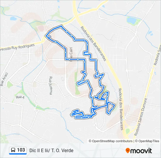 103 Bus Line Map