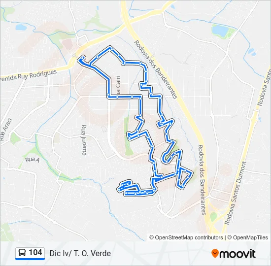 104 Bus Line Map