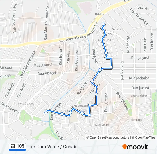 105 Bus Line Map