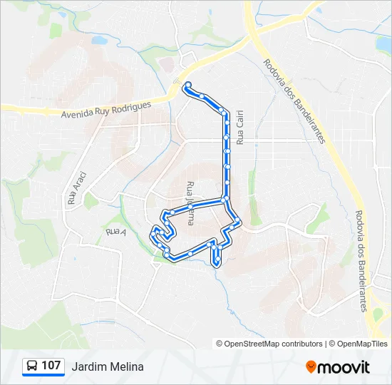 107 Bus Line Map