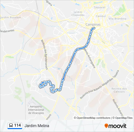114 Bus Line Map