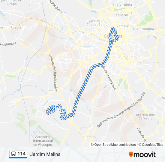 114 Bus Line Map