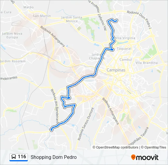 116 Bus Line Map