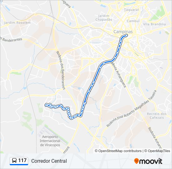 Mapa de 117 de autobús