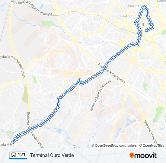 121 bus Line Map