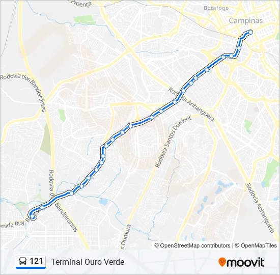 121 Bus Line Map