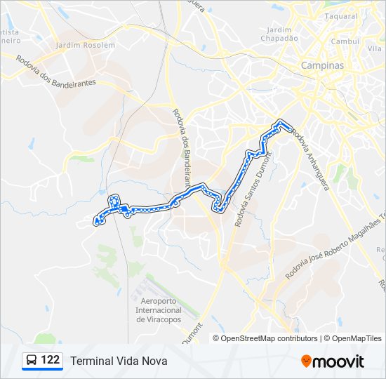 Mapa de 122 de autobús