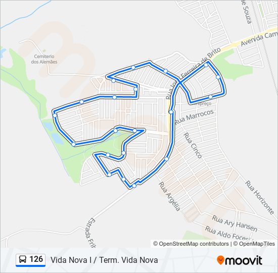 126 bus Line Map